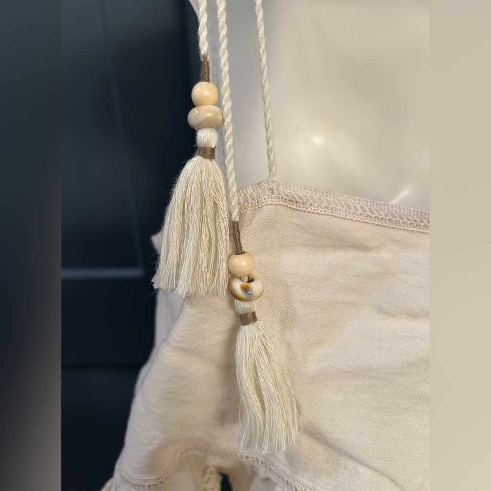 Zara Cream Embroidered Peplum Top - Picture 5 of 6